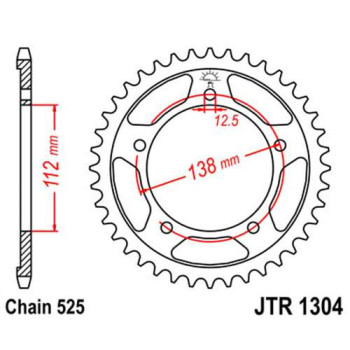 Couronne acier JT 1304/41 dents CBF500 ABS 04-05 VT750C Shadow 98-00
