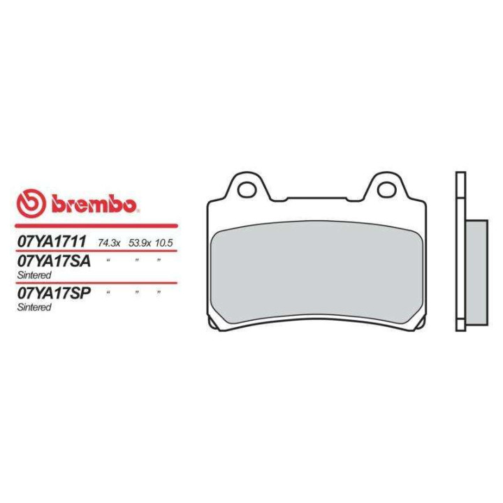 Plaquettes de frein sinter Brembo 07YA17SA