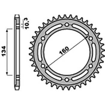 Couronne alu PBR 39 dents ultra-light pas 520 type 4400 Honda CBR600/1000RR