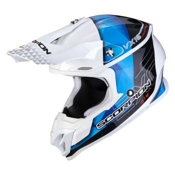 Casque cross Scorpion VX-16 EVO AIR GEM Blanc / Bleu