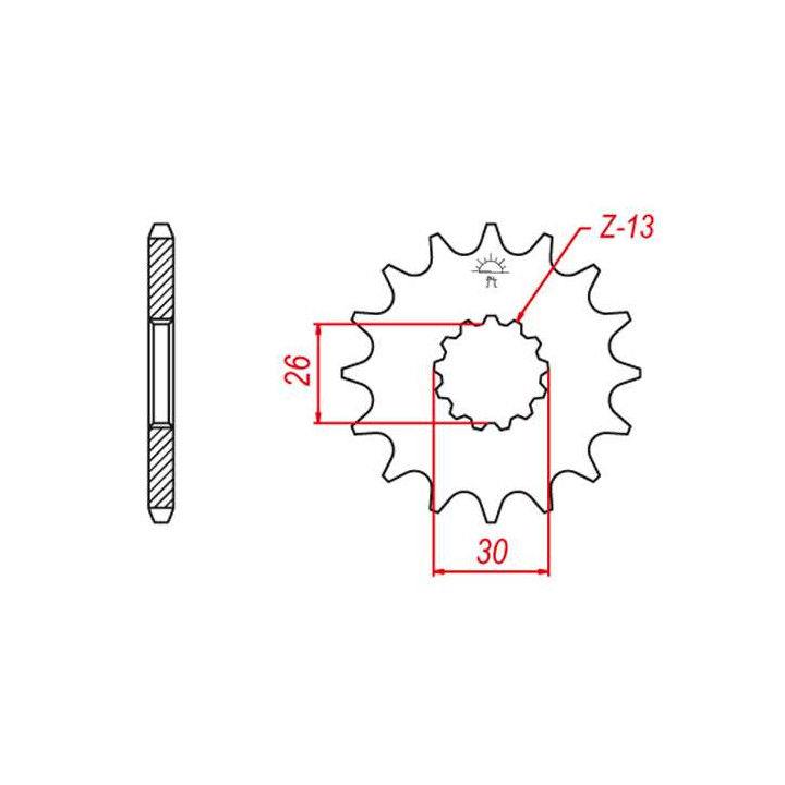 Pignon JT 17 dents pas 530 type 1180