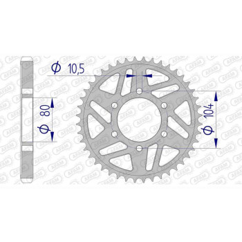 Couronne alu AFAM 45 dents pas 530 type 17604 Kawasaki ZXR 750 R