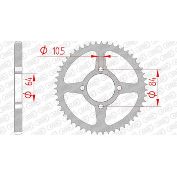 Steel crown AFAM 51 teeth not 428 type 14215 Suzuki RV 125 VAN-VAN