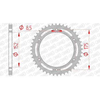 Couronne acier AFAM 44 dents pas 520 type 12301 Yamaha DT 200 R Couronne acier AFAM 44 dents pas 520 type 12301 Yamaha DT 200 R