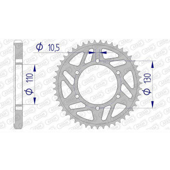 Couronne alu AFAM 45 dents pas 530 type 13813 Suzuki GSX-R 1000