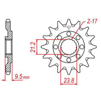 Pignon anti-boue JT 13 dents pas 520 type 284SC