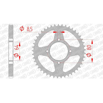 Couronne acier AFAM 45 dents pas 428 type 12200 SYM XS 125 K