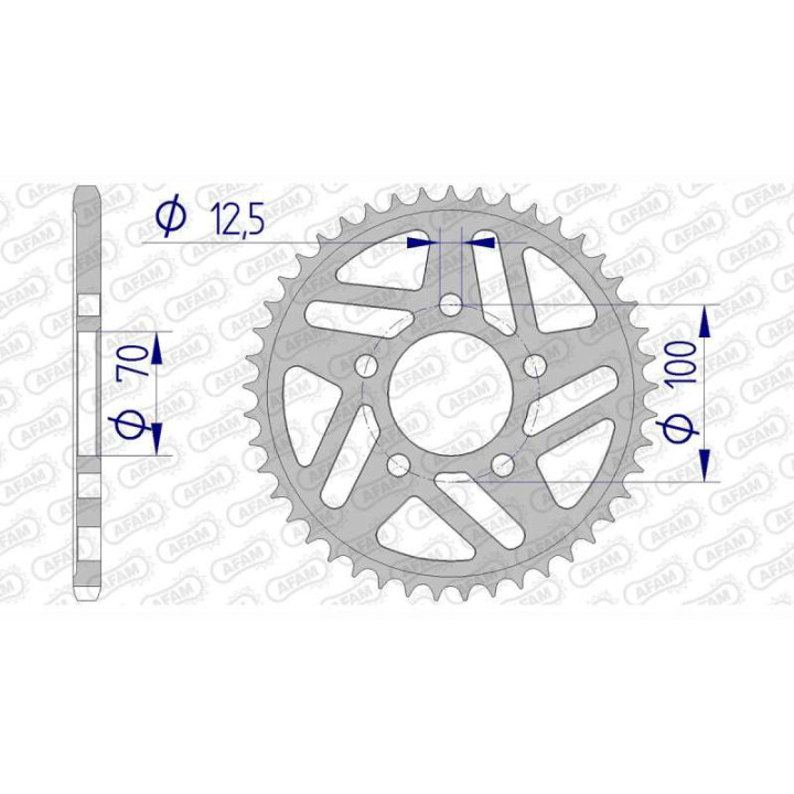 Couronne alu AFAM 45 dents pas 520 type 165803 BMW HP4 1000