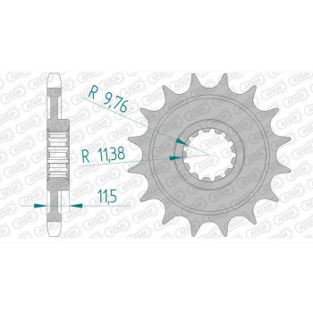 Pignon AFAM 16 dents pas 428 type 22201 Suzuki DR 125 S