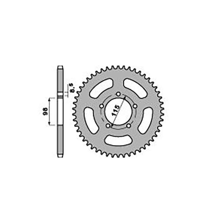 Couronne acier PBR 46 dents pas 420 type 893 KTM SX60/65