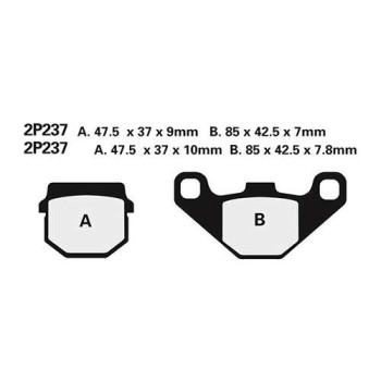 Plaquettes de frein semi-metal Nissin 2P-237NS