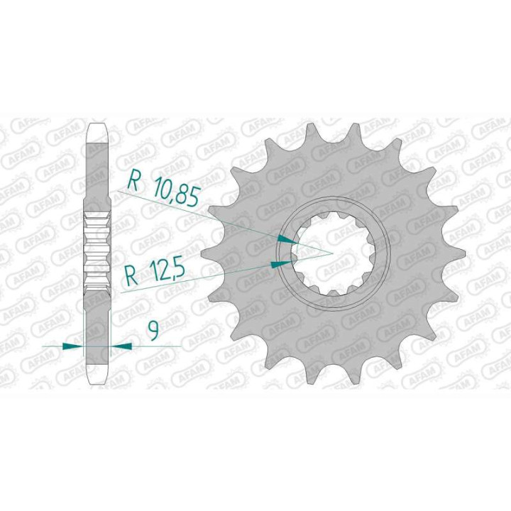 Pignon AFAM 17 dents pas 428 type 21400 Yamaha FZR 400 RR