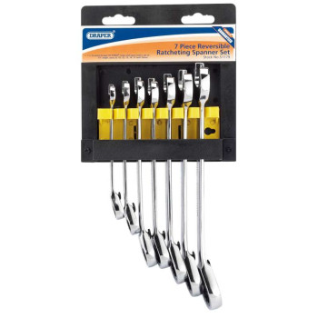 Jeu de 7 clés mixtes Draper cliquet réversible Jeu de 7 clés mixtes Draper cliquet réversible