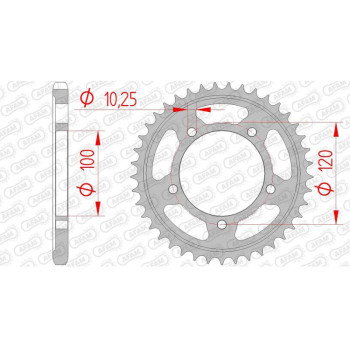 Couronne acier AFAM 40 dents pas 525 type 35807 Aprilia RSV4 RF Couronne acier AFAM 40 dents pas 525 type 35807 Aprilia RSV4 RF