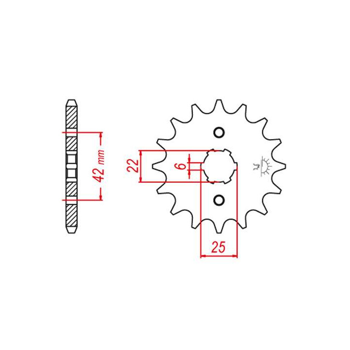Pignon JT 15 dents pas 530 type 278 Pignon JT 15 dents pas 530 type 278