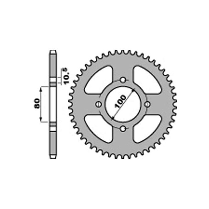 Couronne acier PBR 45 dents pas 428 type 4533 Suzuki GZ125 Couronne acier PBR 45 dents pas 428 type 4533 Suzuki GZ125