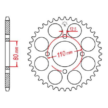 Couronne acier JT 41 dents pas 630 type 333