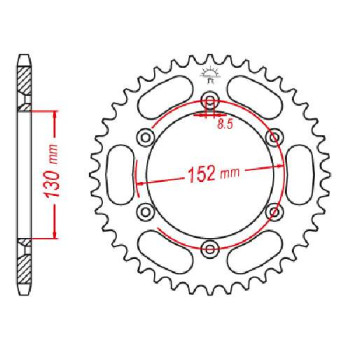 Couronne acier JT 48 dents pas 520 type 8