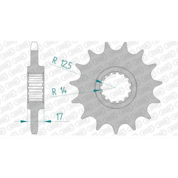 Pignon AFAM 15 dents pas 525 type 52901 Ducati 1199 Panigale