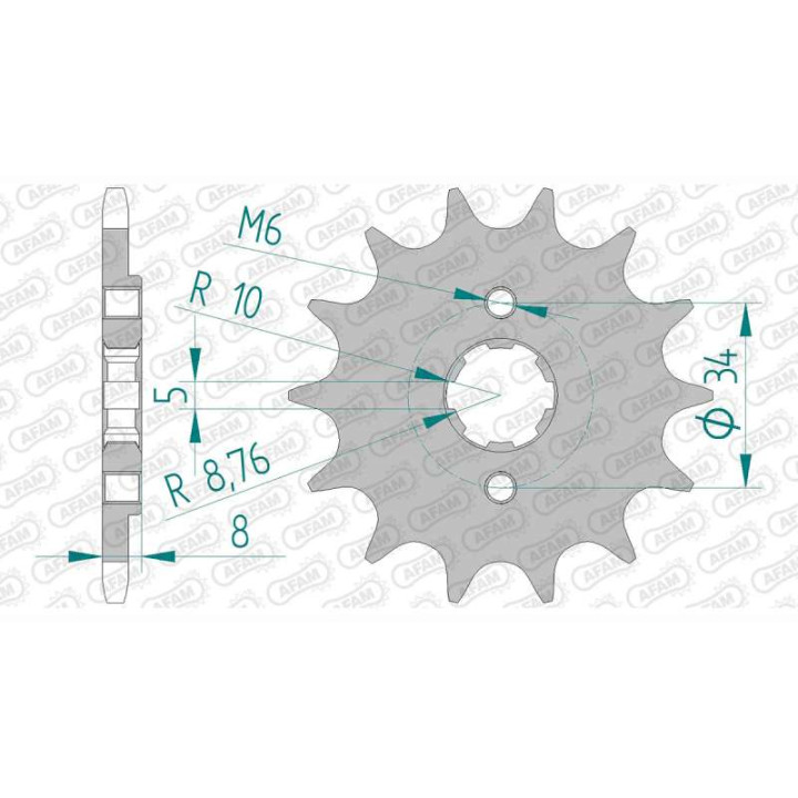 Pignon AFAM 15 dents pas 520 type 76200 Kymco MXer 50 Quad