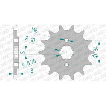 Pignon AFAM 15 dents pas 520 type 76200 Kymco MXer 50 Quad