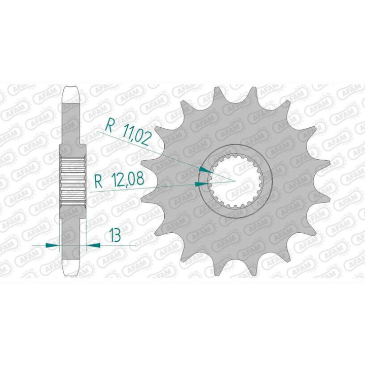Pignon AFAM 16 dents pas 530 type 94503 Bombardier/BRP DS 650 Baj