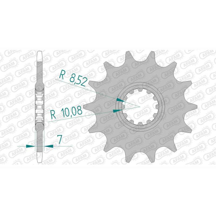 Pignon AFAM 14 dents pas 415 type 94107 Aprilia RS 50