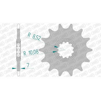 Pignon AFAM 14 dents pas 415 type 94107 Aprilia RS 50