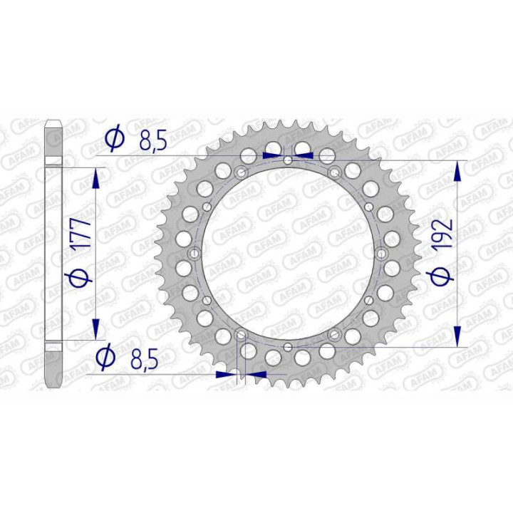 Couronne alu AFAM 52 dents pas 520 type 63300 Husqvarna CR 125 Couronne alu AFAM 52 dents pas 520 type 63300 Husqvarna CR 125