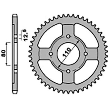 Couronne acier PBR 38 dents pas 530 type 284 Honda CB650 Z B
