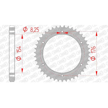AFAM steel crown 43 teeth not 530 type 10607 Honda VFR 750 F