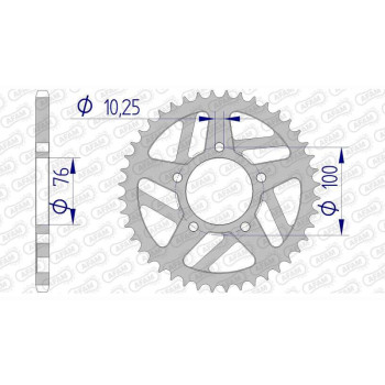 Couronne alu AFAM 43 dents pas 520 type 93622  Couronne alu AFAM 43 dents pas 520 type 93622