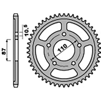 Couronne acier PBR 45 dents pas 525 type 828 Suzuki SV 650