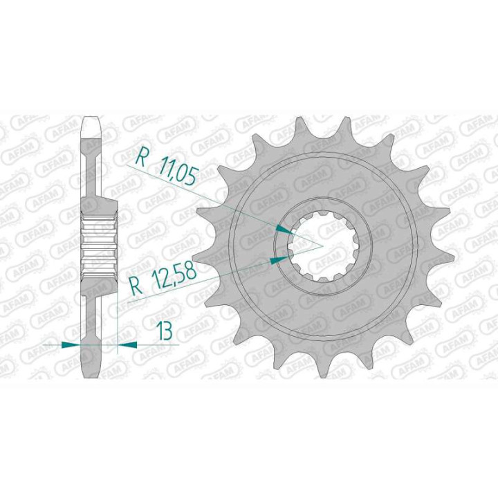 Pignon AFAM 17 dents pas 525 type 94902 Moto Morini 1200 Corsaro