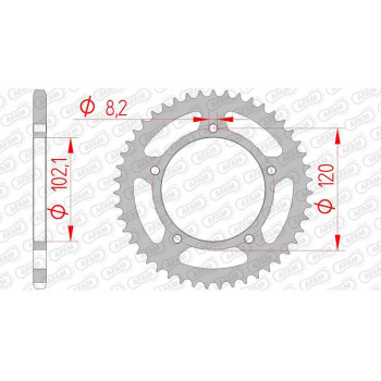 Couronne acier AFAM 47 dents pas 420 type 35104 Aprilia 50 Tuono Couronne acier AFAM 47 dents pas 420 type 35104 Aprilia 50 Tuono