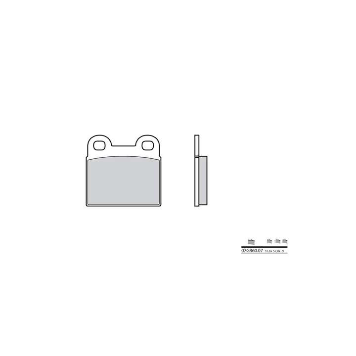 Plaquettes de frein organique BREMBO 07GR6007