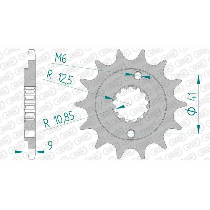 Pignon AFAM 15 dents pas 520 type 20510 Honda TRX 400 EX