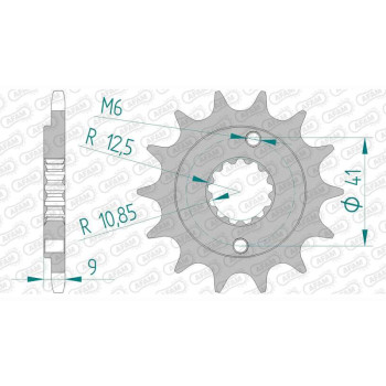 Pignon AFAM 15 dents pas 520 type 20510 Honda TRX 400 EX