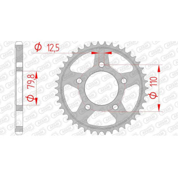 Couronne acier AFAM 42 dents pas 525 type 86604 Triumph 800 Bonneville AM Couronne acier AFAM 42 dents pas 525 type 86604 Triumph 800 Bonneville AM