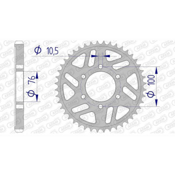 Couronne alu AFAM 43 dents pas 530 type 15902 Suzuki GSX-R750/1100 Couronne alu AFAM 43 dents pas 530 type 15902 Suzuki GSX-R750/1100