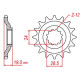 Pignon JT 15 dents pas 632 type 524