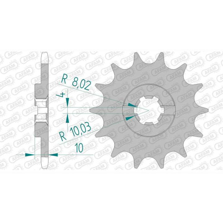 Pignon AFAM 14 dents pas 520 type 64200 Husqvarna CR 125