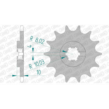 Pignon AFAM 14 dents pas 520 type 64200 Husqvarna CR 125
