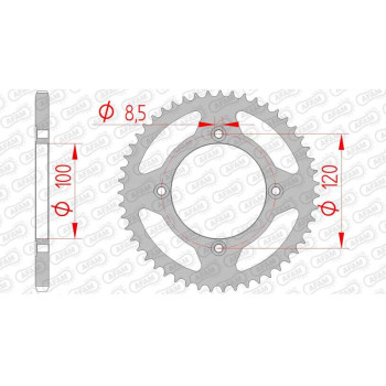 Couronne acier AFAM 50 dents pas 420 type 38101 Beta 50 RR Enduro Couronne acier AFAM 50 dents pas 420 type 38101 Beta 50 RR Enduro
