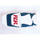 Housse de selle Bagster (2012A) Blanc/Pervenche/Lettres Orange Fluo Yamaha FZR600 94-95