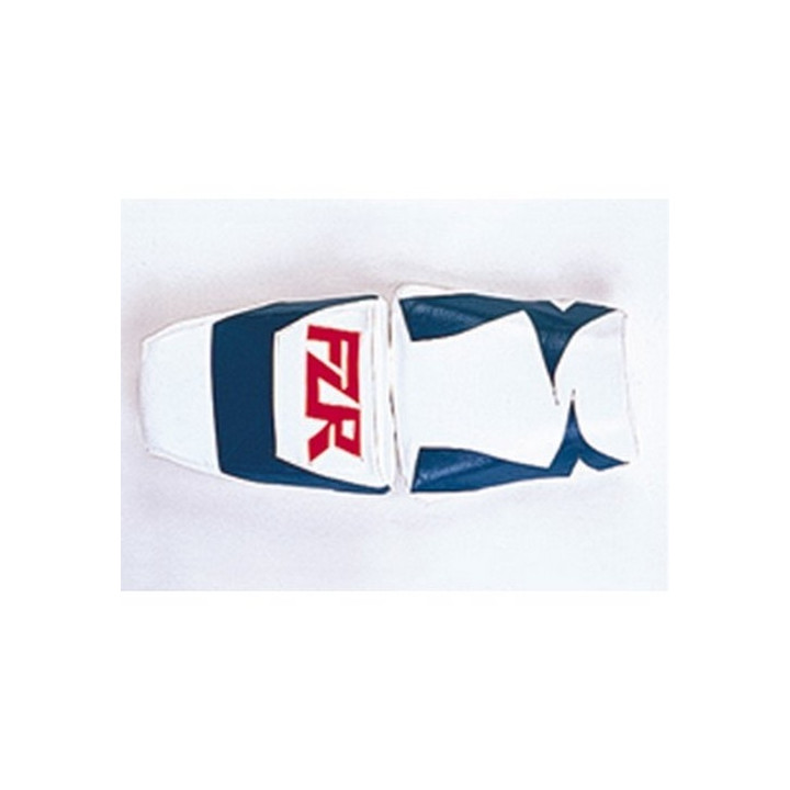 Housse de selle Bagster (2012A) Blanc/Pervenche/Lettres Orange Fluo Yamaha FZR600 94-95