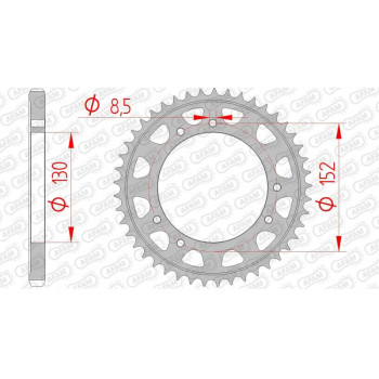 Couronne acier AFAM 45 dents pas 525 type 44602 Cagiva 900 ie Canyon