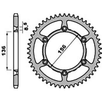 Couronne acier PBR 45 dents pas 520 type 820 Husqvarna SM450R