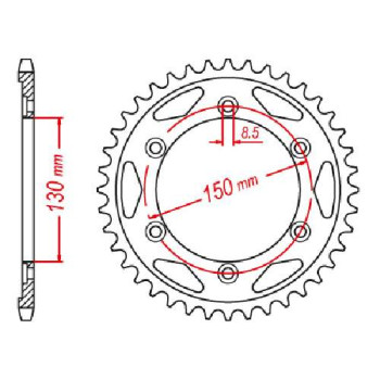 Couronne acier JT 40 dents pas 530 type 298