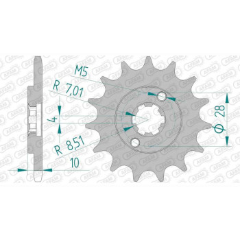 Pignon AFAM 15 dents pas 420 type 49100 Cagiva 50 Mito